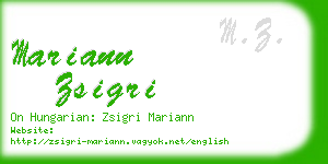 mariann zsigri business card